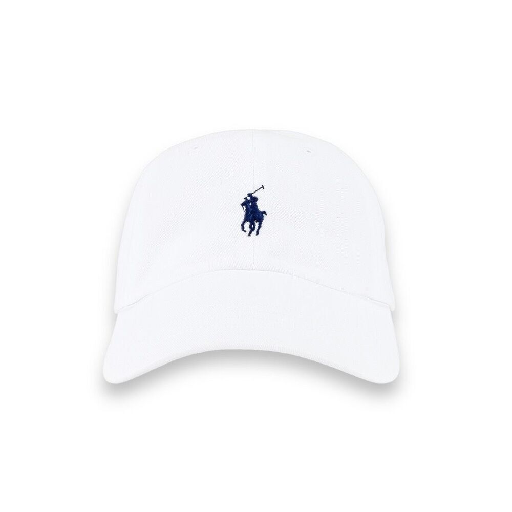 Polo Ralph Lauren Chino Cap in White & Marlin Blue - Picture 1 of 9